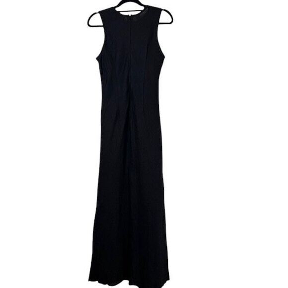 Faithfull the Brand Valenza Linen Maxi Dress Black Sleeveless Size 6 - Picture 5 of 15